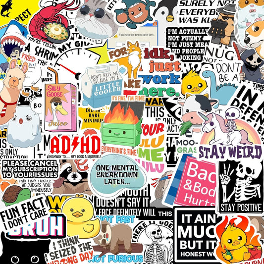 🔥🔥Set of 130 Pcs Funny Saying Stickers