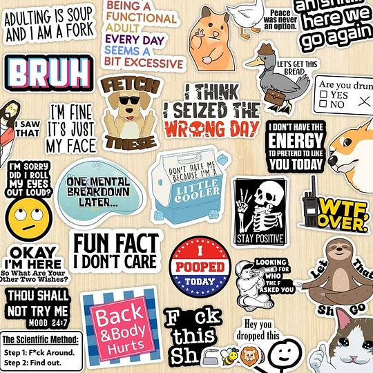 🔥🔥Set of 130 Pcs Funny Saying Stickers